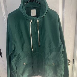Green Hooded Jacket for Women. Size L. Never worn.
